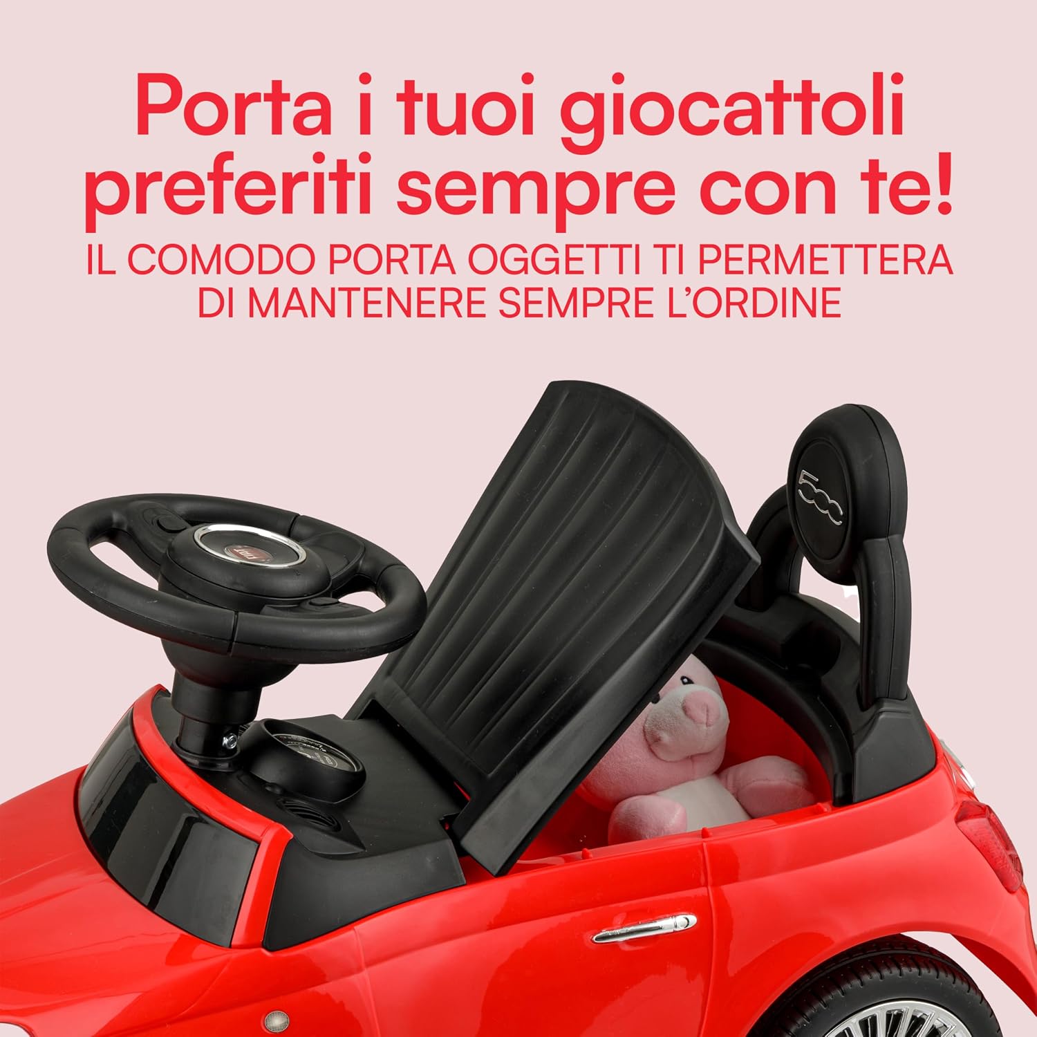 Thumbnail 5 de Baroni Toys Macchinina Fiat 500 Cavalcabile 28 cm