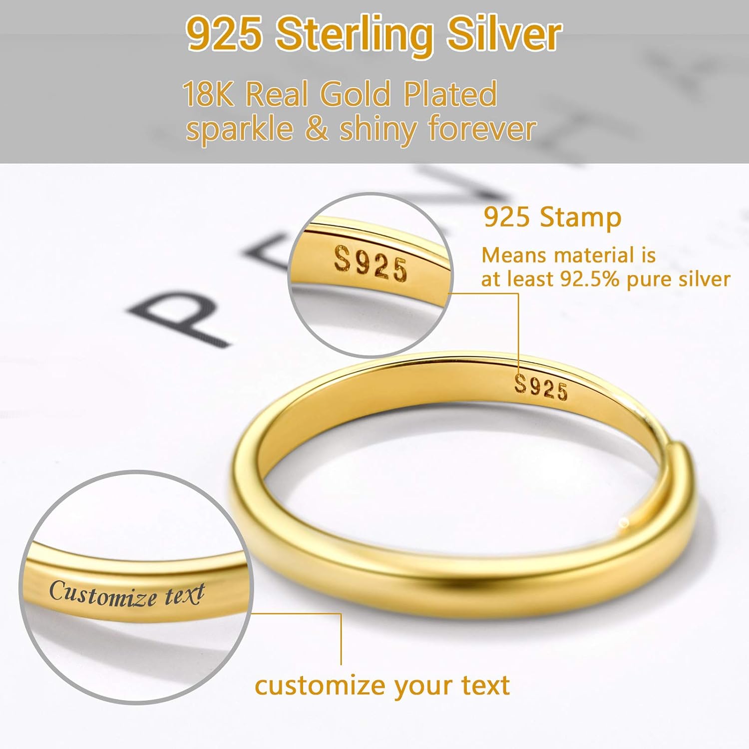 Thumbnail 3 de Bague ouverte femme PROSILVER en argent 925, anneau réglable forme lune, étoile, feuille ou celtique
