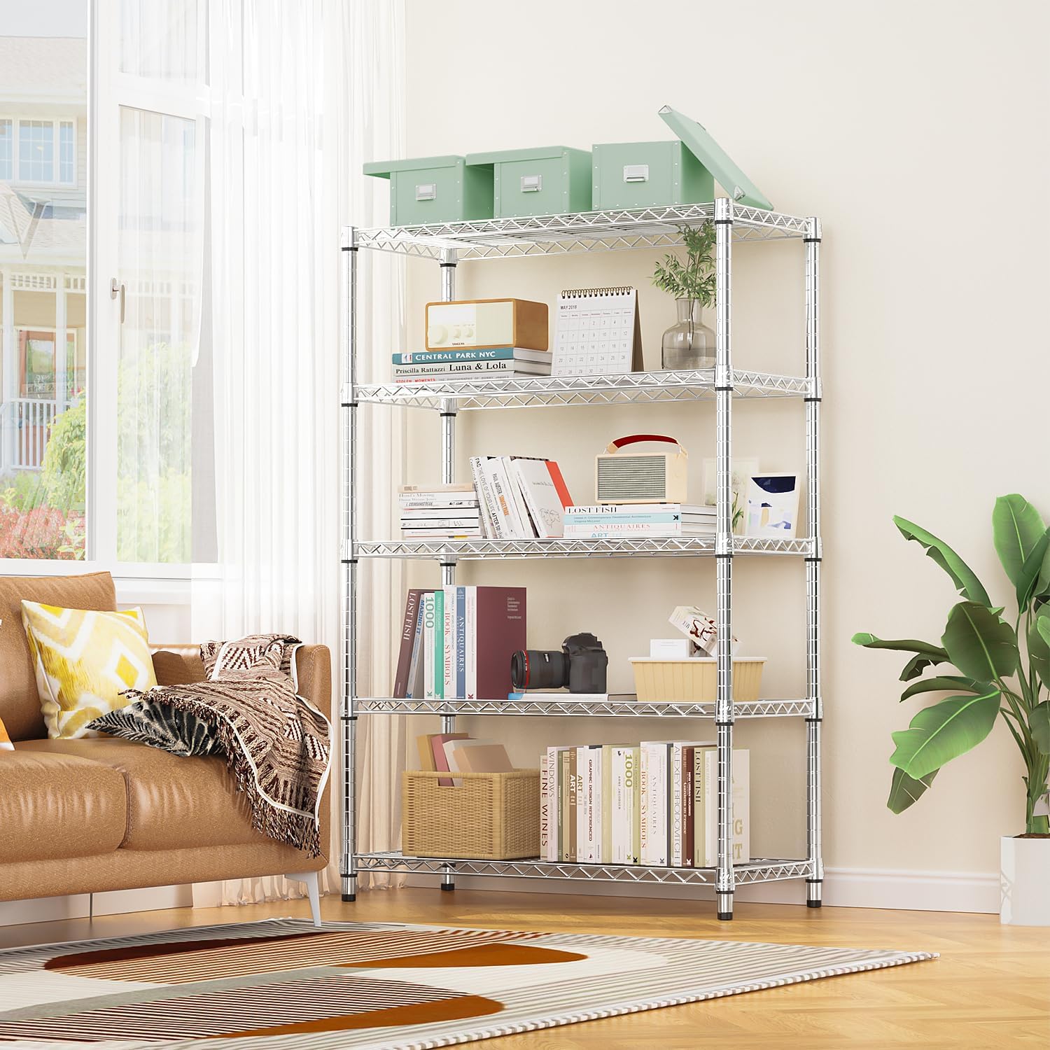 Detalle 2 de M MZG A45120180FH501-AU 5-Tier Steel Wire Shelving Unit, 1,750 lb Capacity