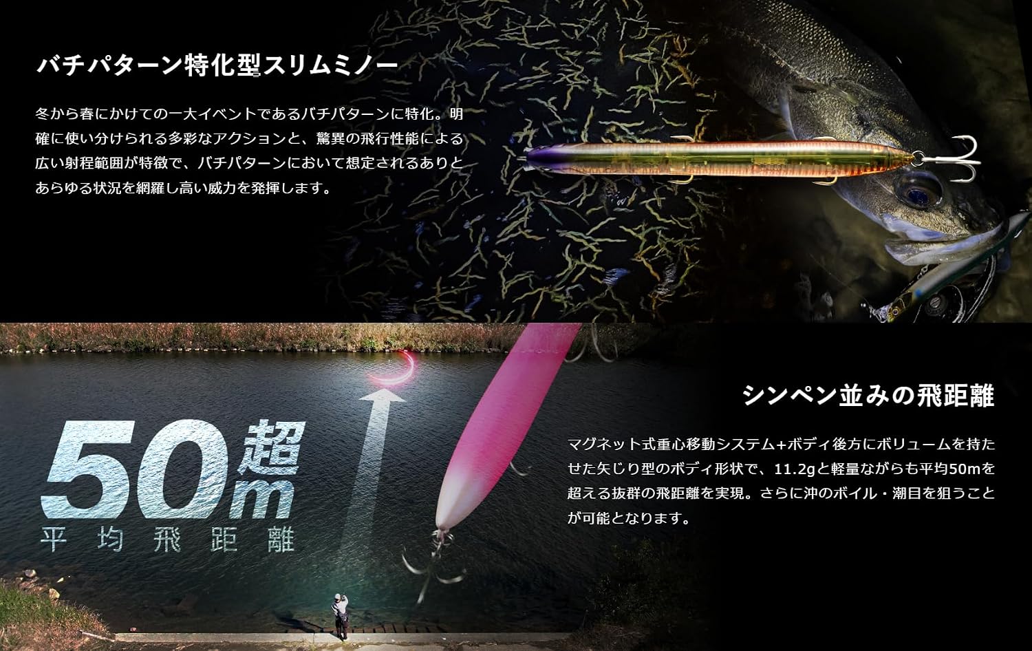 Thumbnail 2 de JACKALL ヒエイ 93SF アカバチ スリムミノー 93mm・5.8g・スローフローティング