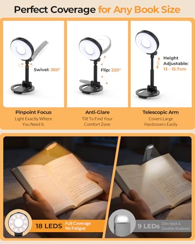 Thumbnail 3 de EastPin Book Light Clip On Reading Light with 18 LEDs