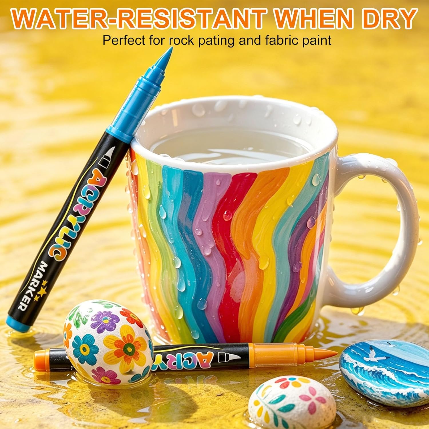 Thumbnail 4 de Lyuvie 330 Farben Acrylstifte – wasserfeste Acrylmarker für Stein, Holz, Papier & mehr
