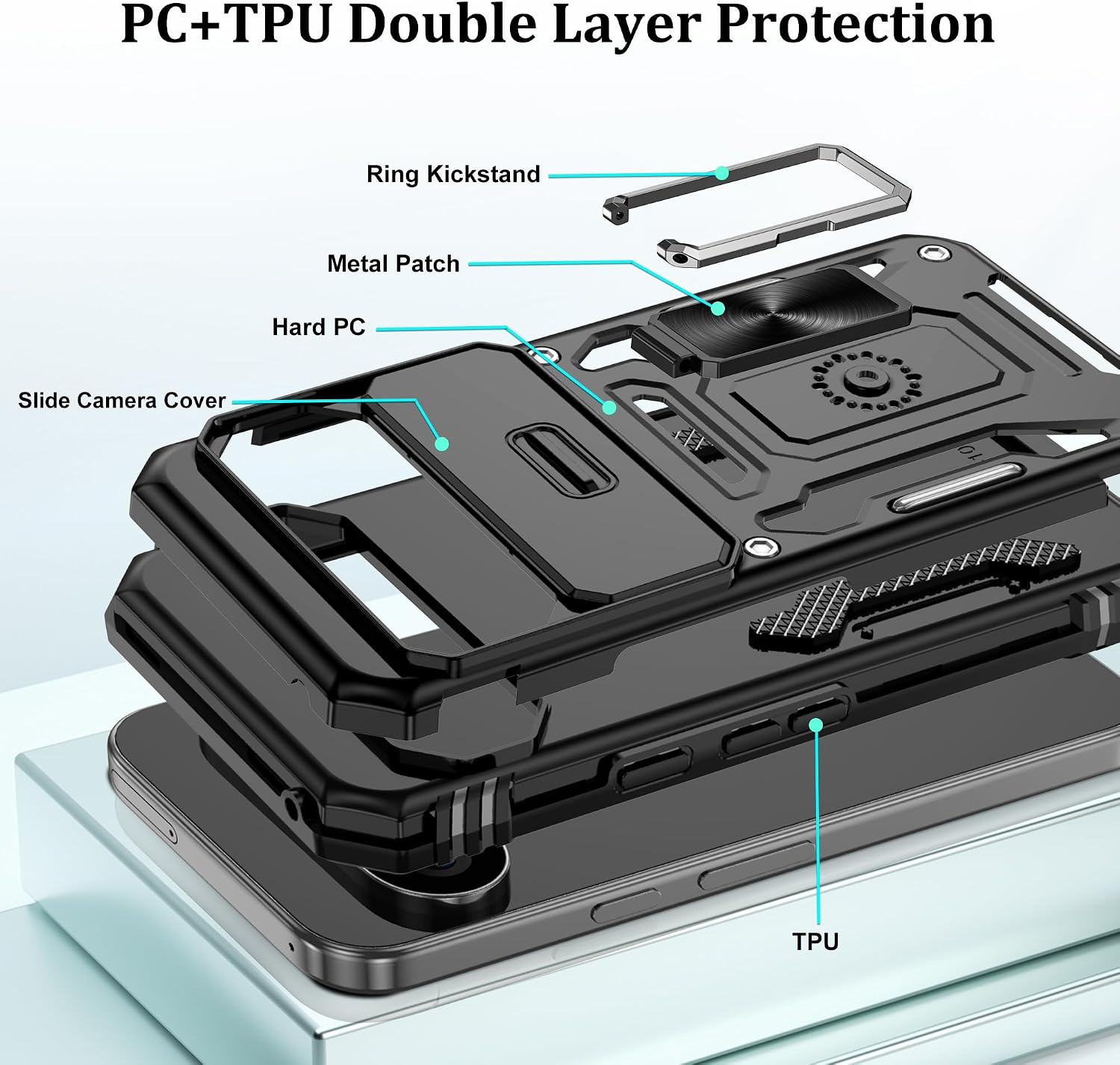 Thumbnail 4 de Jshru Google Pixel 10 case with 2-pack screen protector