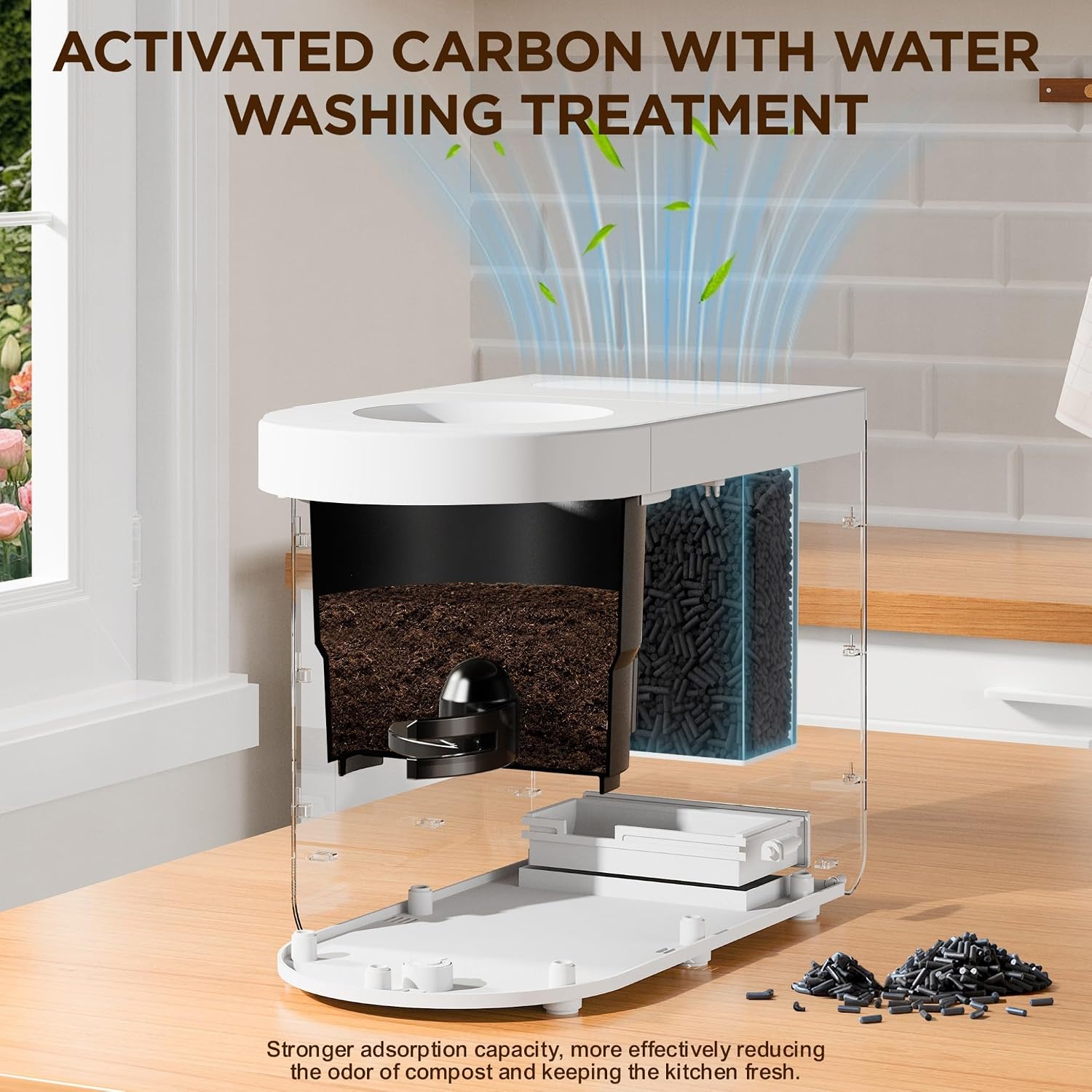 Detalle 2 de 5L Electric Kitchen Composter with LED Display and Humidity Sensor