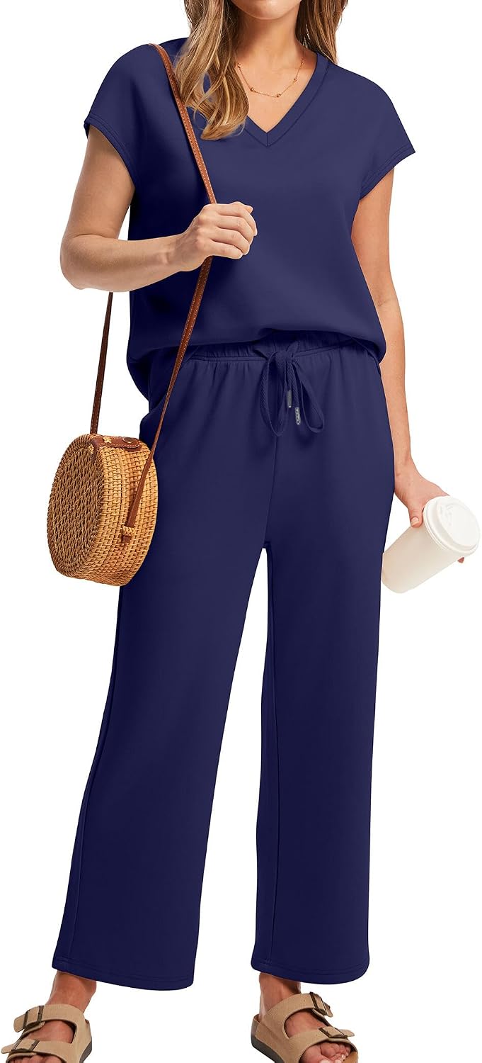Thumbnail 1 de Saloogoe Two Piece Sets V Neck 4-way Stretch