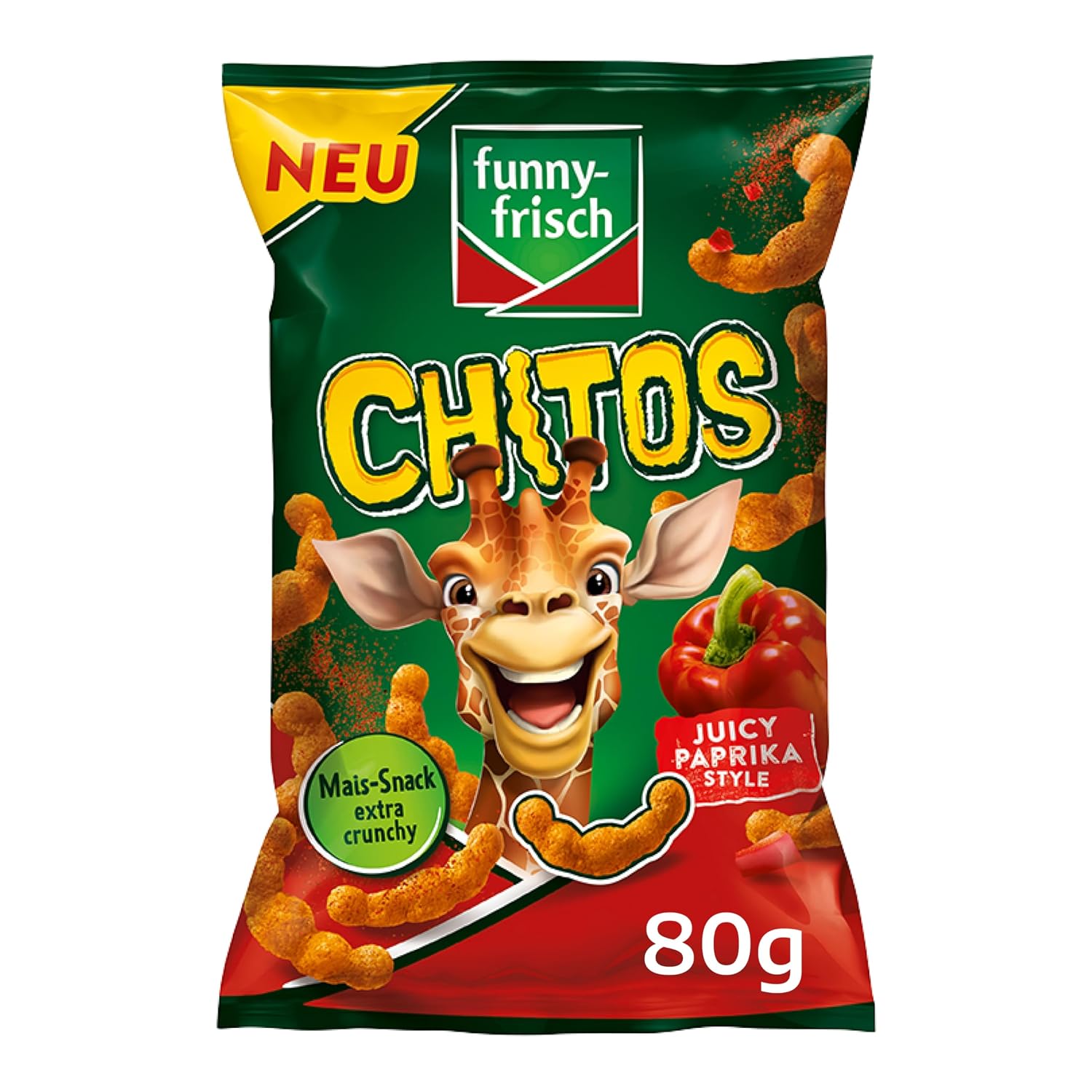 Detalle de funny-frisch Jumpys Paprika 20x75g – milder Paprika-Snack, knusprig und luftig