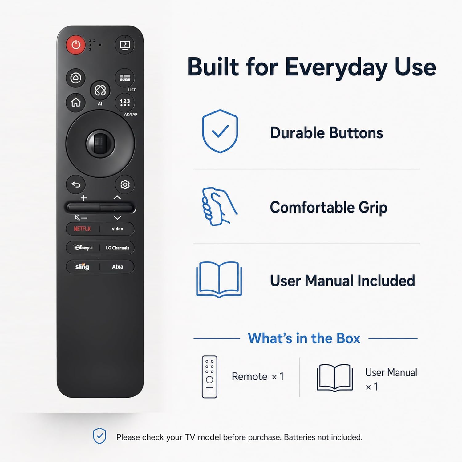 Thumbnail 6 de Charmluck Replacement LG TV Remote with Voice and Pointer for 2019–2026 TVs
