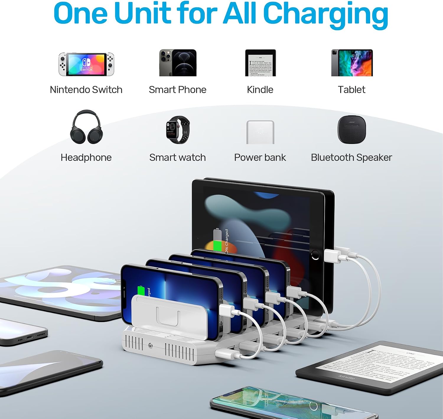 Detalle de Unitek Station de charge USB 10 ports 60W avec SmartIC