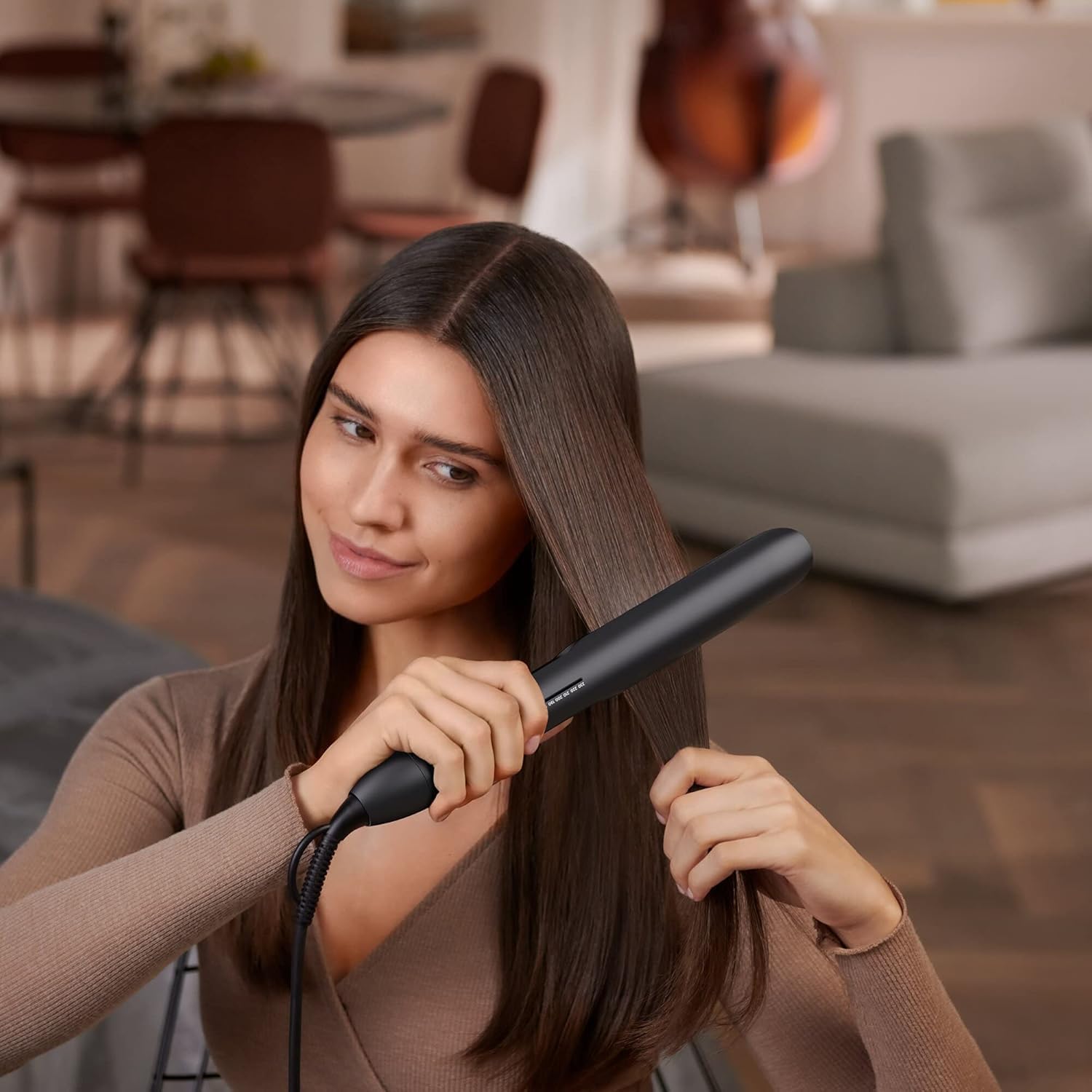 Detalle de Philips BHS510/00 Piastra capelli Serie 5000 con termoprotzione, Nero 💇♀