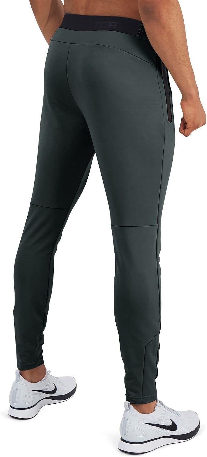 Detalle de TCA Uomo Rapid Pantaloni Tuta da Corsa con Tasche a Zip – Pantalone Sportivo Slim Fit
