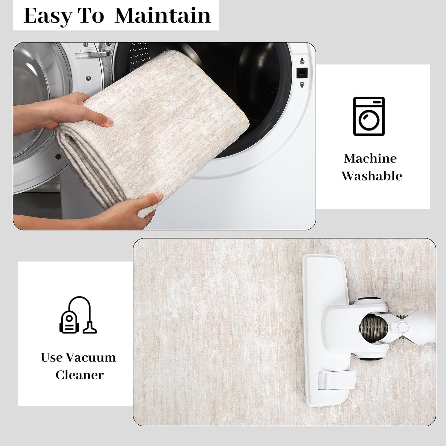 Detalle 2 de RUGSREAL 9x12 Machine Washable Area Rug