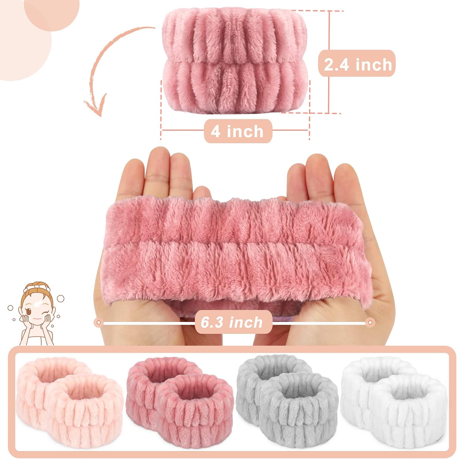 Thumbnail 1 de Crosize Wrist Bands for Face Washing (8 Pack)