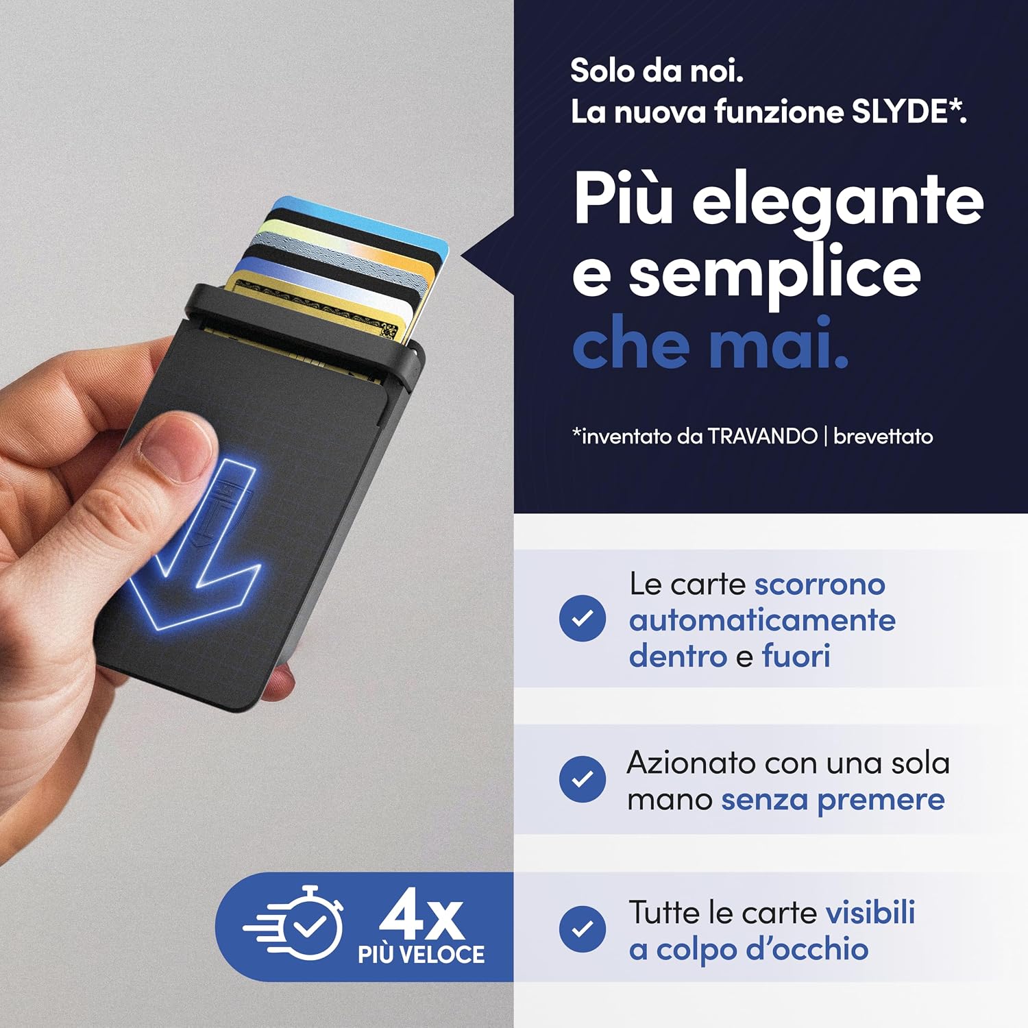 Detalle de TRAVANDO SLYDE portacarte in alluminio 9,9×6,8×0,9 cm