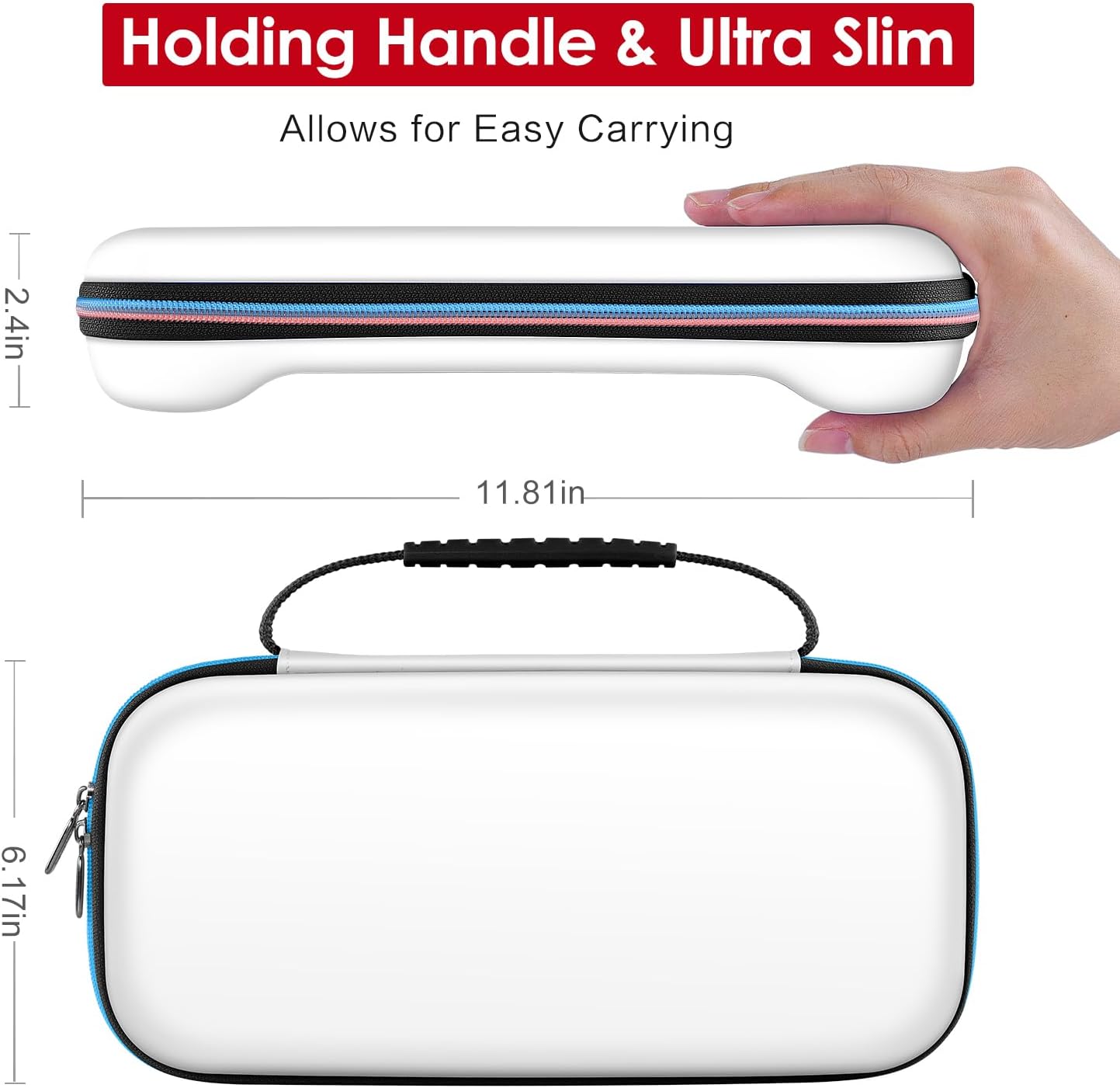 Detalle de ivoler Carry Case for Nintendo Switch 2 (2025 Model) in white – protective hard shell travel pouch