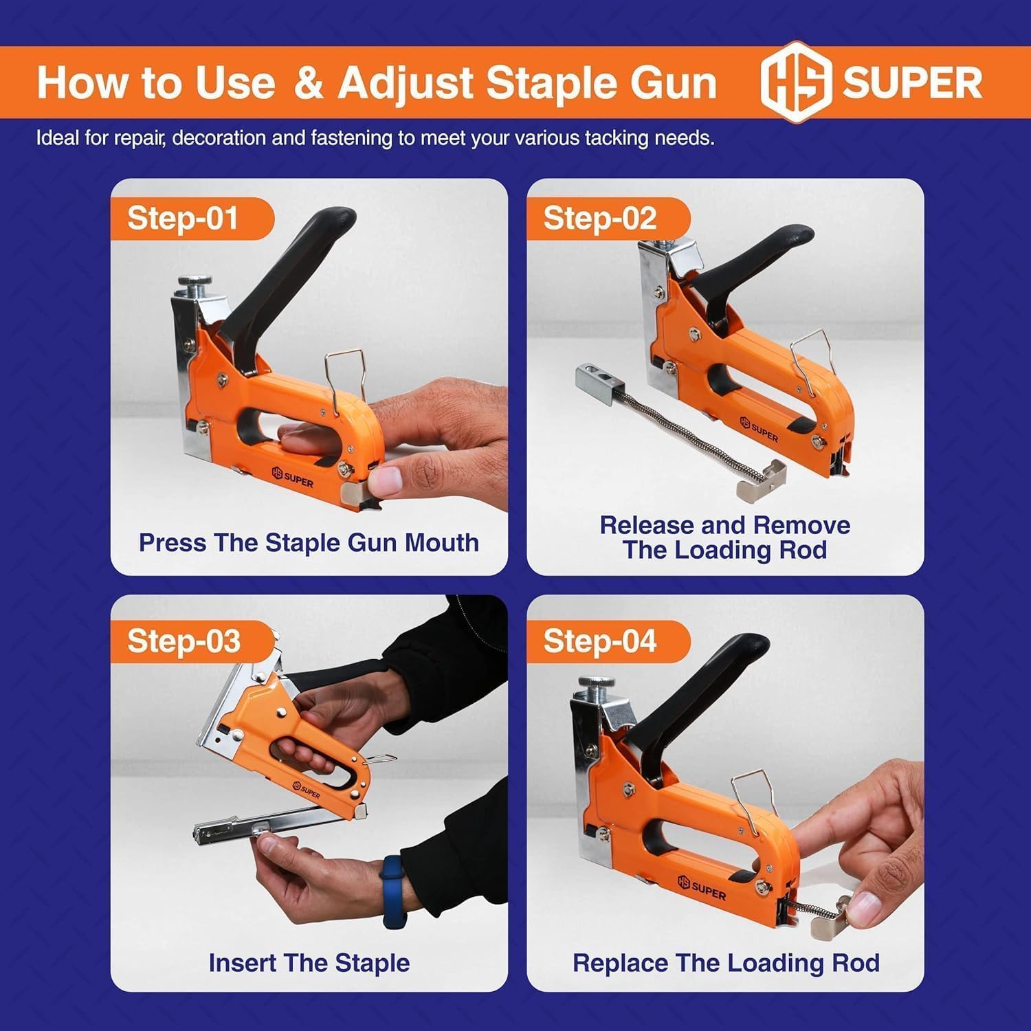 Detalle de HS Super 3-in-1 Heavy Duty Staple Gun 3000