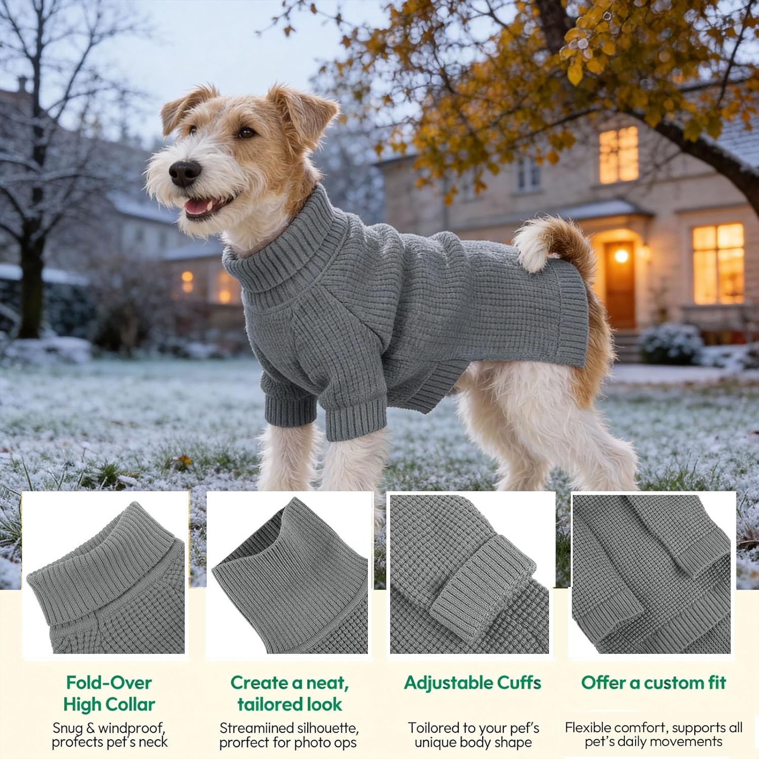 Thumbnail 3 de KONVINIT Hundepullover Winter Warmer – Weicher Rollkragenpullover für kleine bis große Hunde