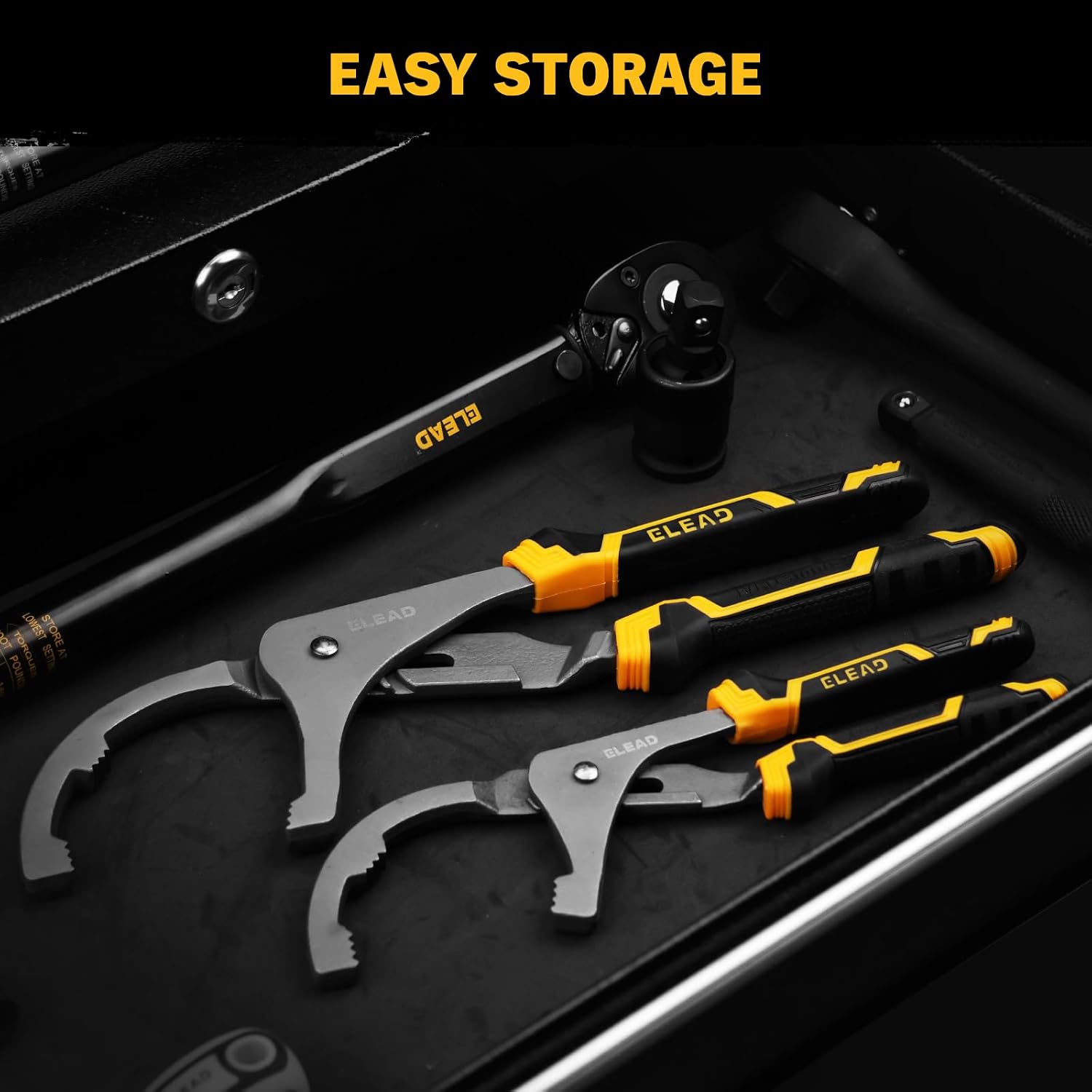 Thumbnail 6 de ELEAD ED70022 Adjustable Oil Filter Wrench Set, 9" & 12" Carbon Steel Pliers