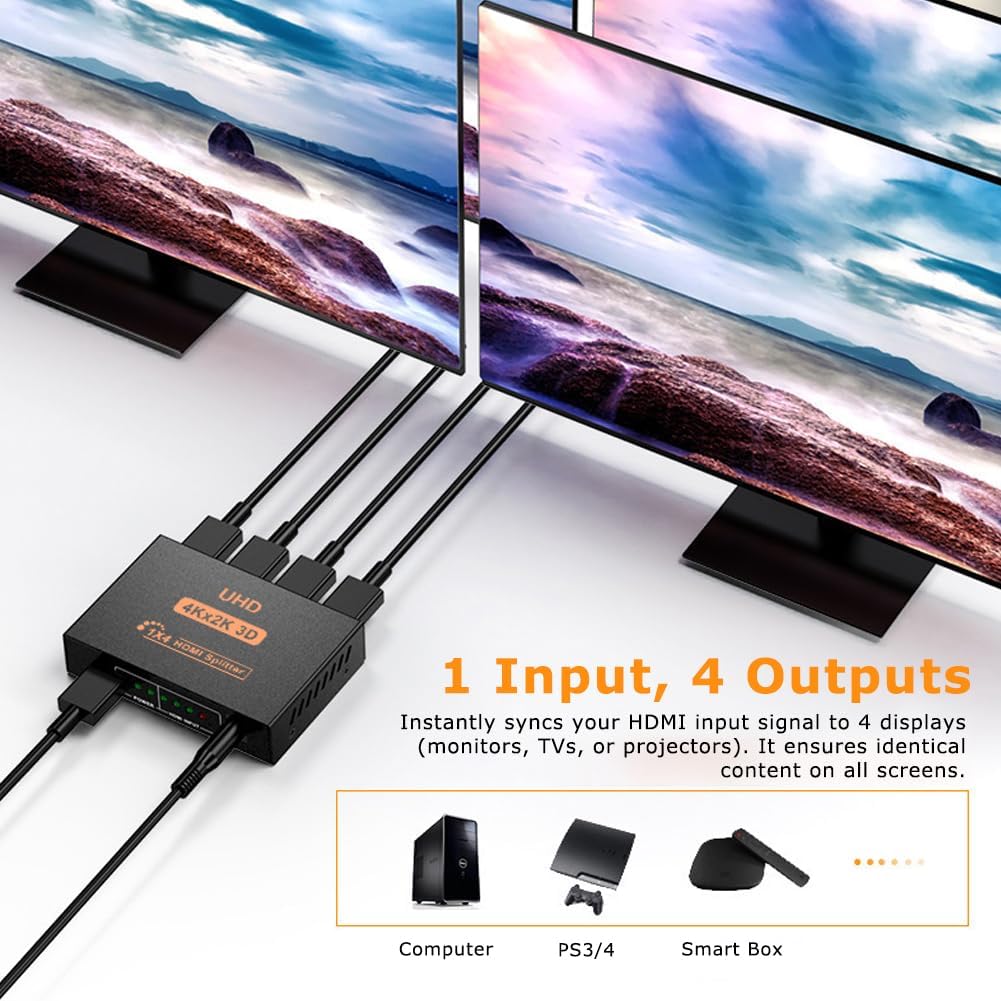 Detalle de Vexorlian HDMI Splitter 1in4 4K