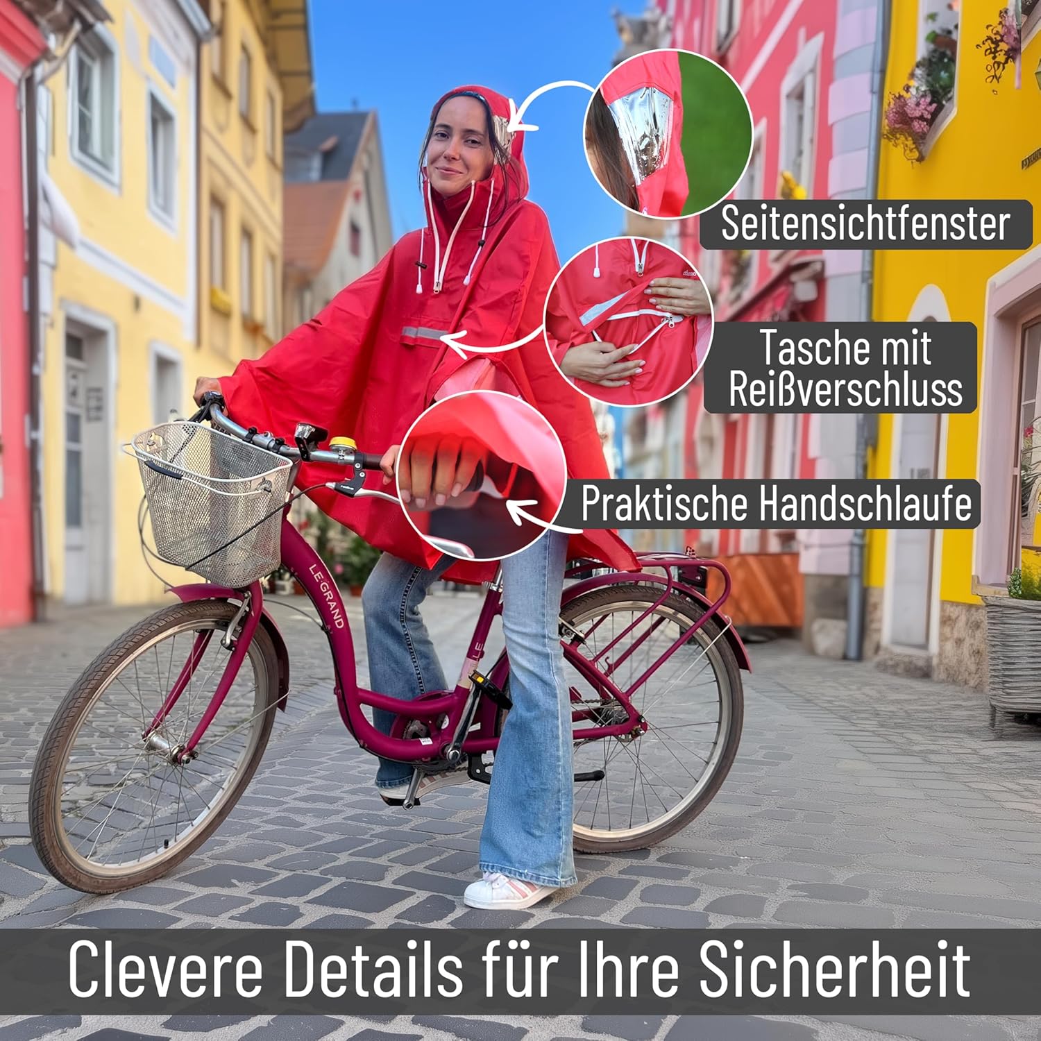 Thumbnail 2 de CYCLEHERO Regenponcho Fahrrad – extra wasserdicht, robust & sichtbar