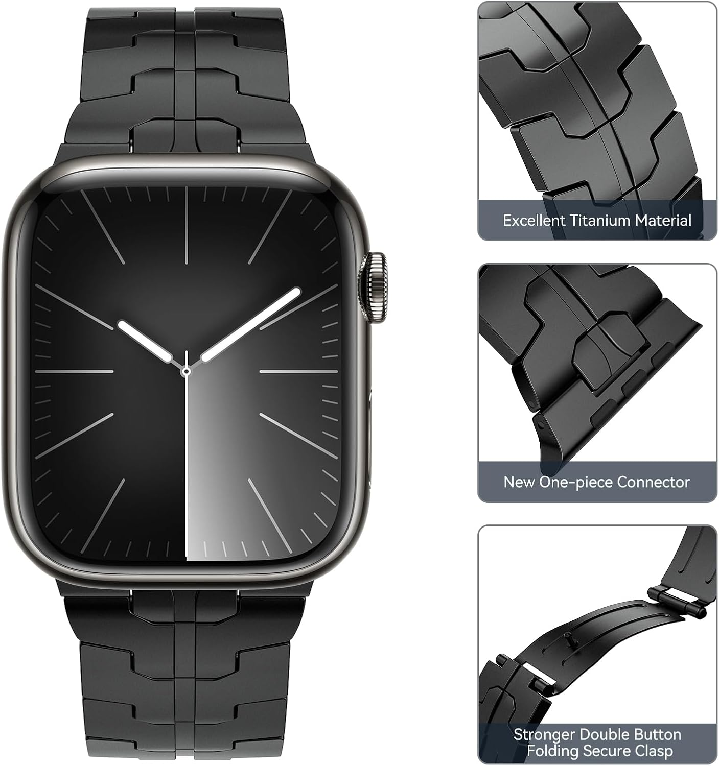 Thumbnail 2 de LULULOOK Titanium Strap for Apple Watch Ultra Series — 49mm/46mm/45mm, Replacement Band with Folding Clasp
