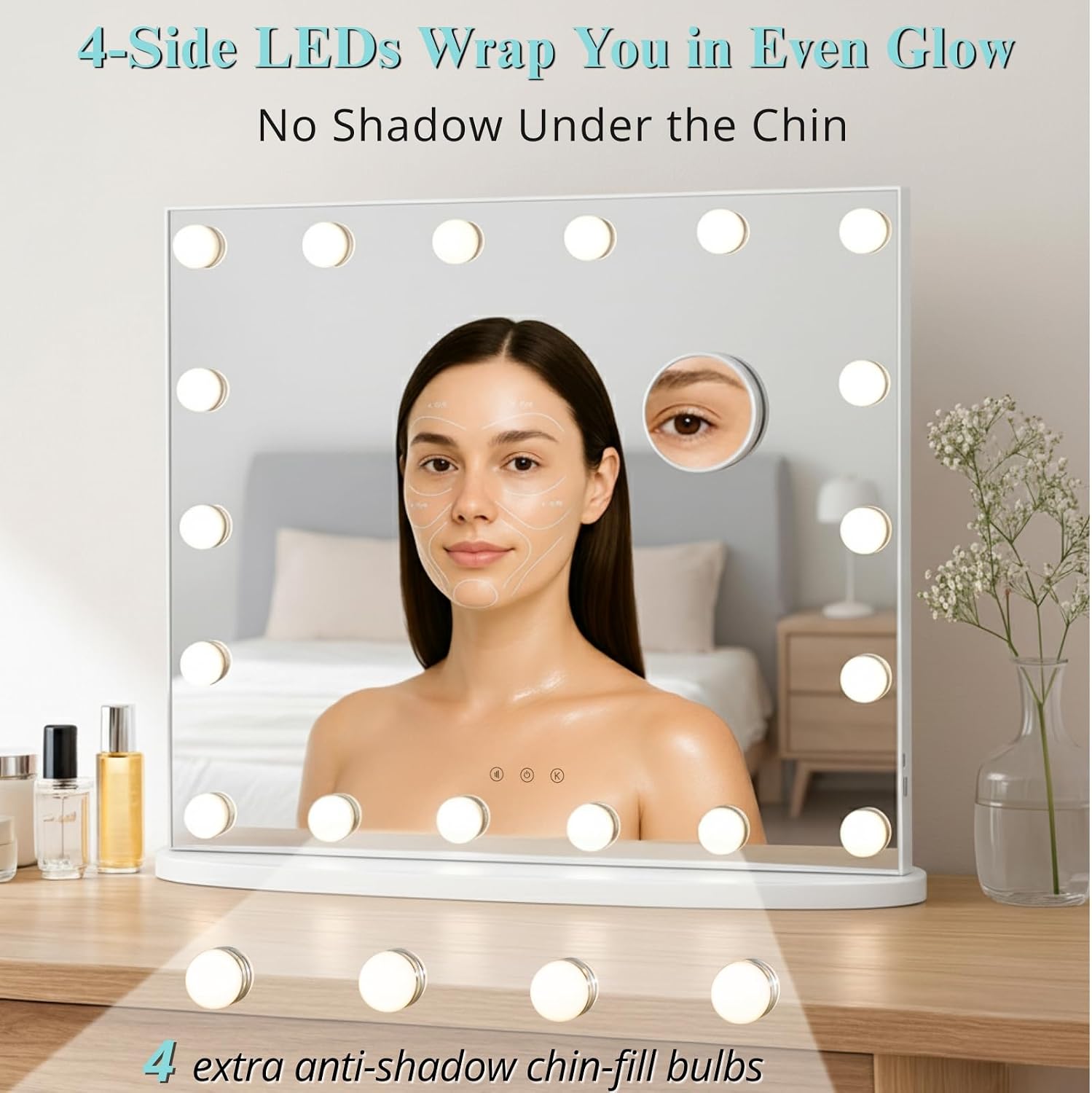 Detalle 2 de LUXFURNI Vanity Mirror with Lights 23.6