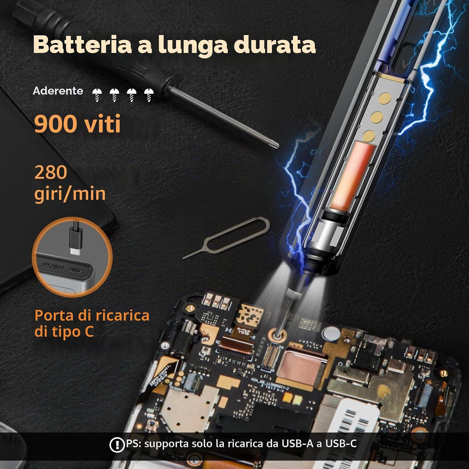 Detalle de ARROWMAX Set cacciaviti elettrici SES Ultra 70 pezzi: precisione OLED, 5 impostazioni di coppia e illuminazione a LED