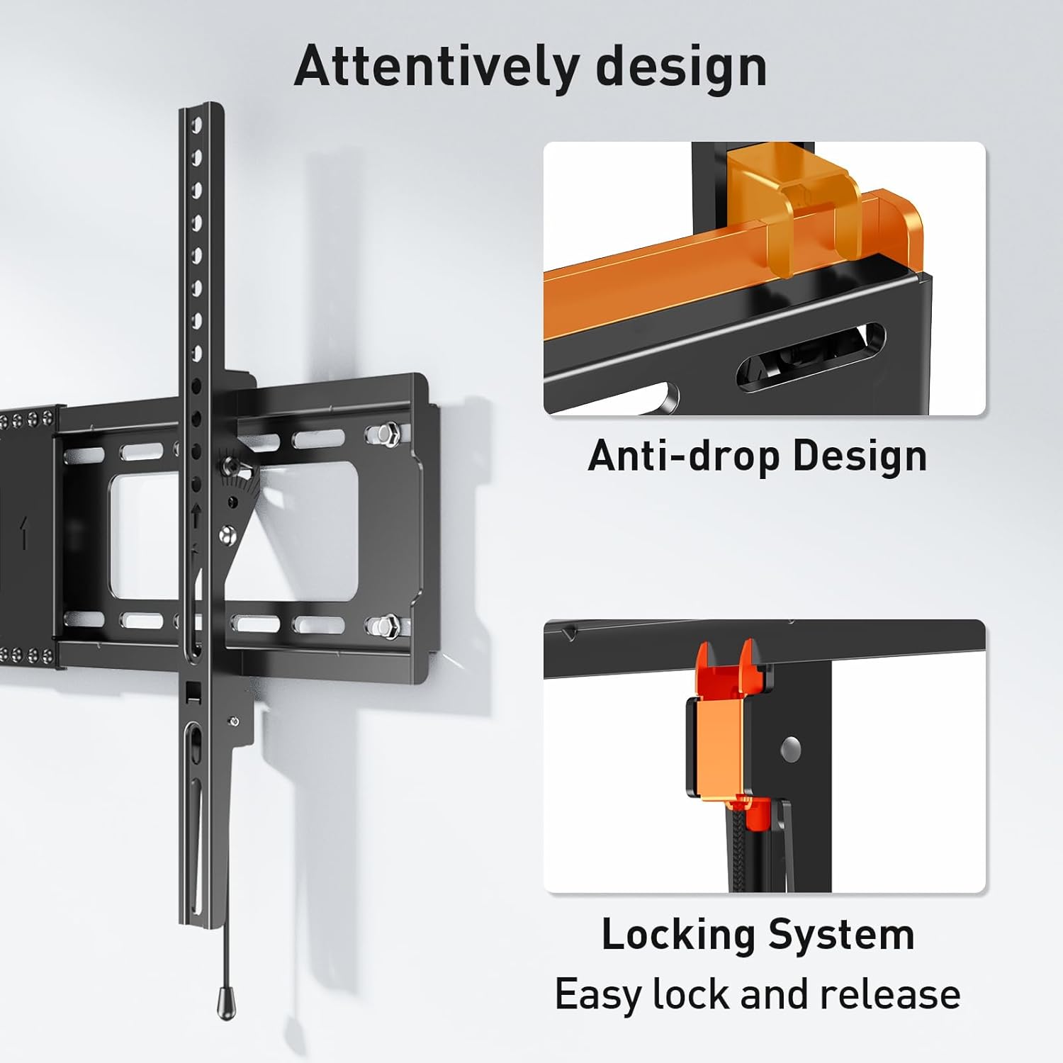 Thumbnail 4 de ELIVED Supporto da parete inclinabile per TV 37–75 pollici (VESA fino a 600x400), fino a 45 kg