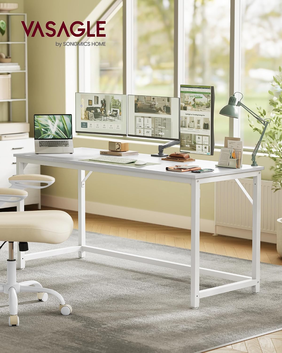 Detalle 2 de VASAGLE LWD121WF01 160 x 60 cm computer desk