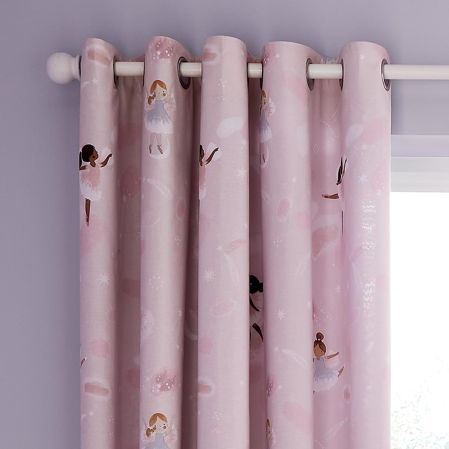 Detalle de Catherine Lansfield Dancing Fairies curtains 66x72 in