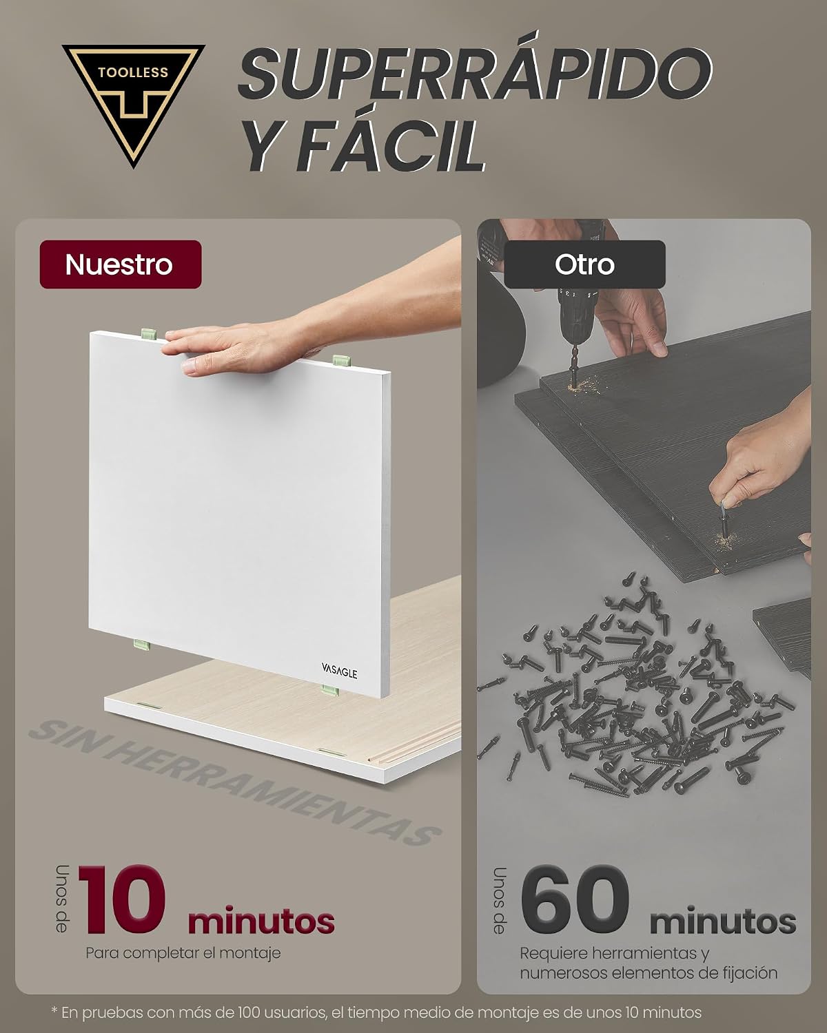 Detalle 2 de VASAGLE mueble TV 60'' Blanco