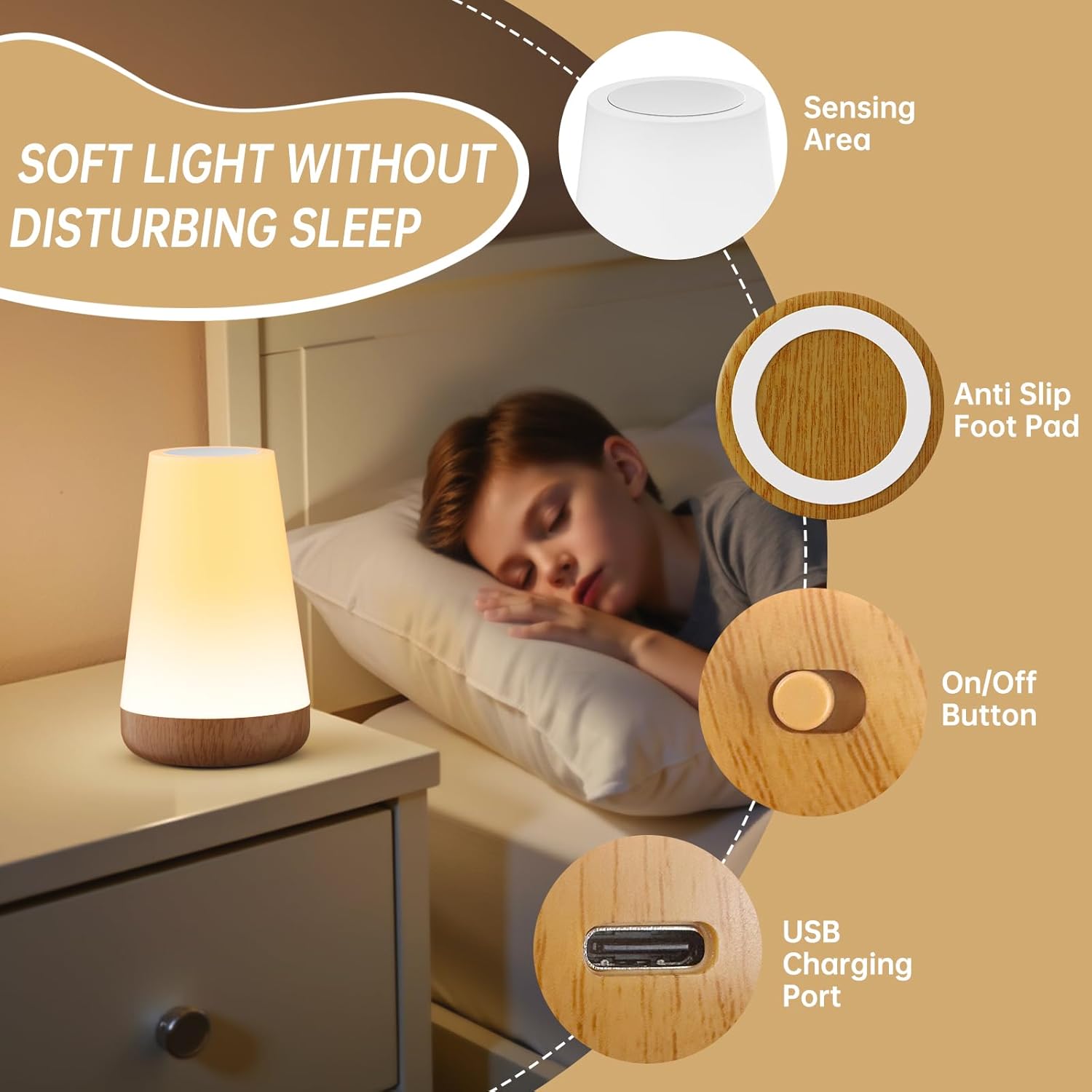 Thumbnail 6 de Taipow Lámpara de Mesita LED recargable 1500 mAh