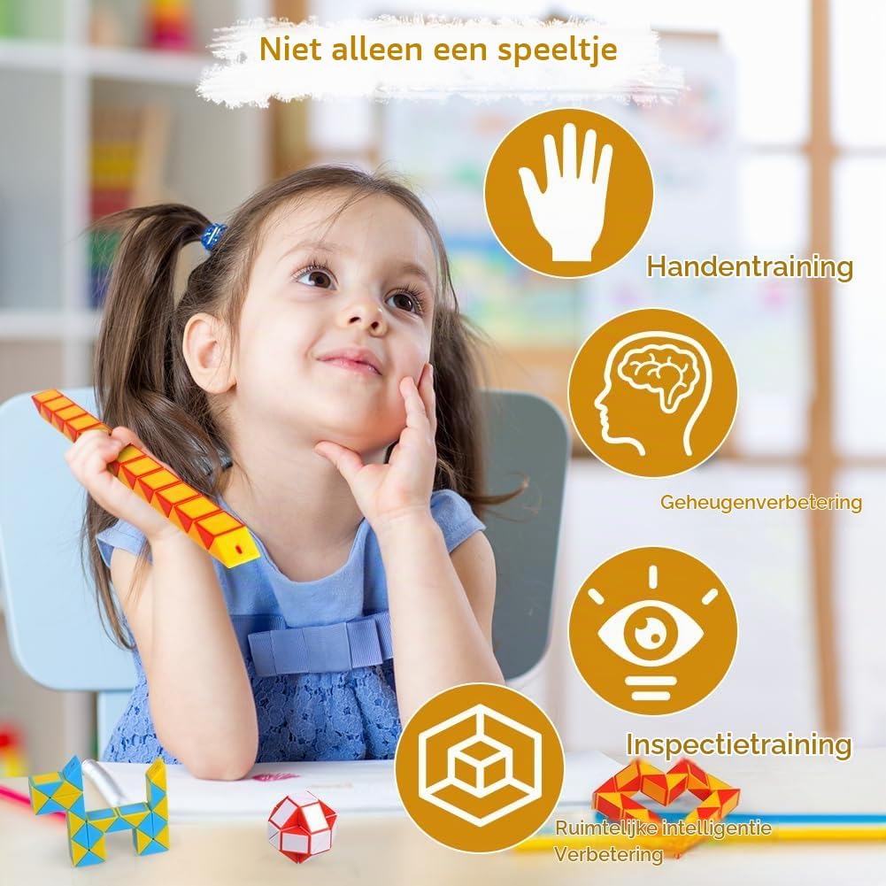 Detalle 2 de Ainiv 3526868 mini-slangenkubussen, set van 24 in willekeurige kleuren