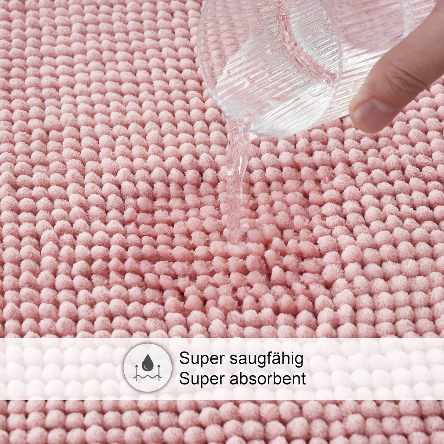 Thumbnail 4 de Decomira Badematte rutschfest Rosa 40x60 cm – vielseitiger Badteppich aus Chenille