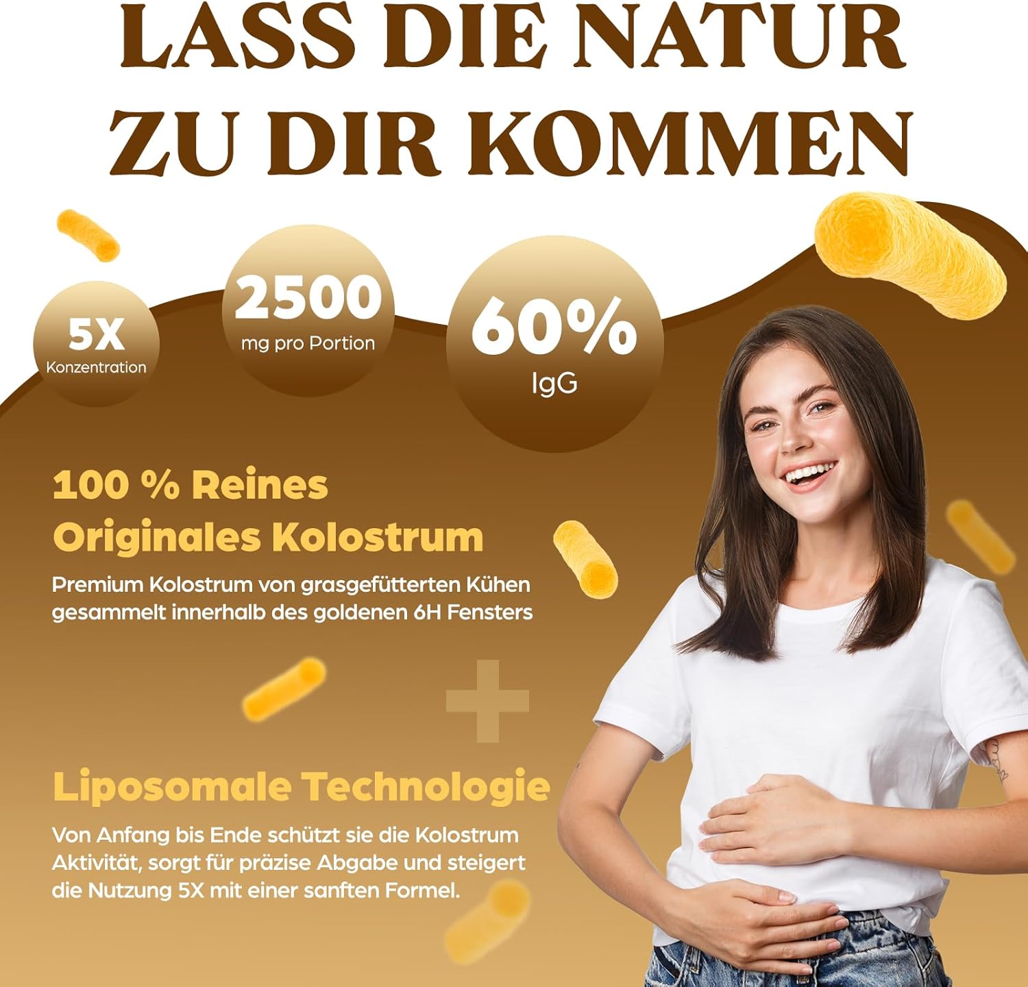 Thumbnail 1 de Liposomales Colostrum Pulver 2.500 mg – 60% IgG hohes Kolostrum aus grass-fed Rindern (lixoamale Phosphatidylcholin-Technologie)