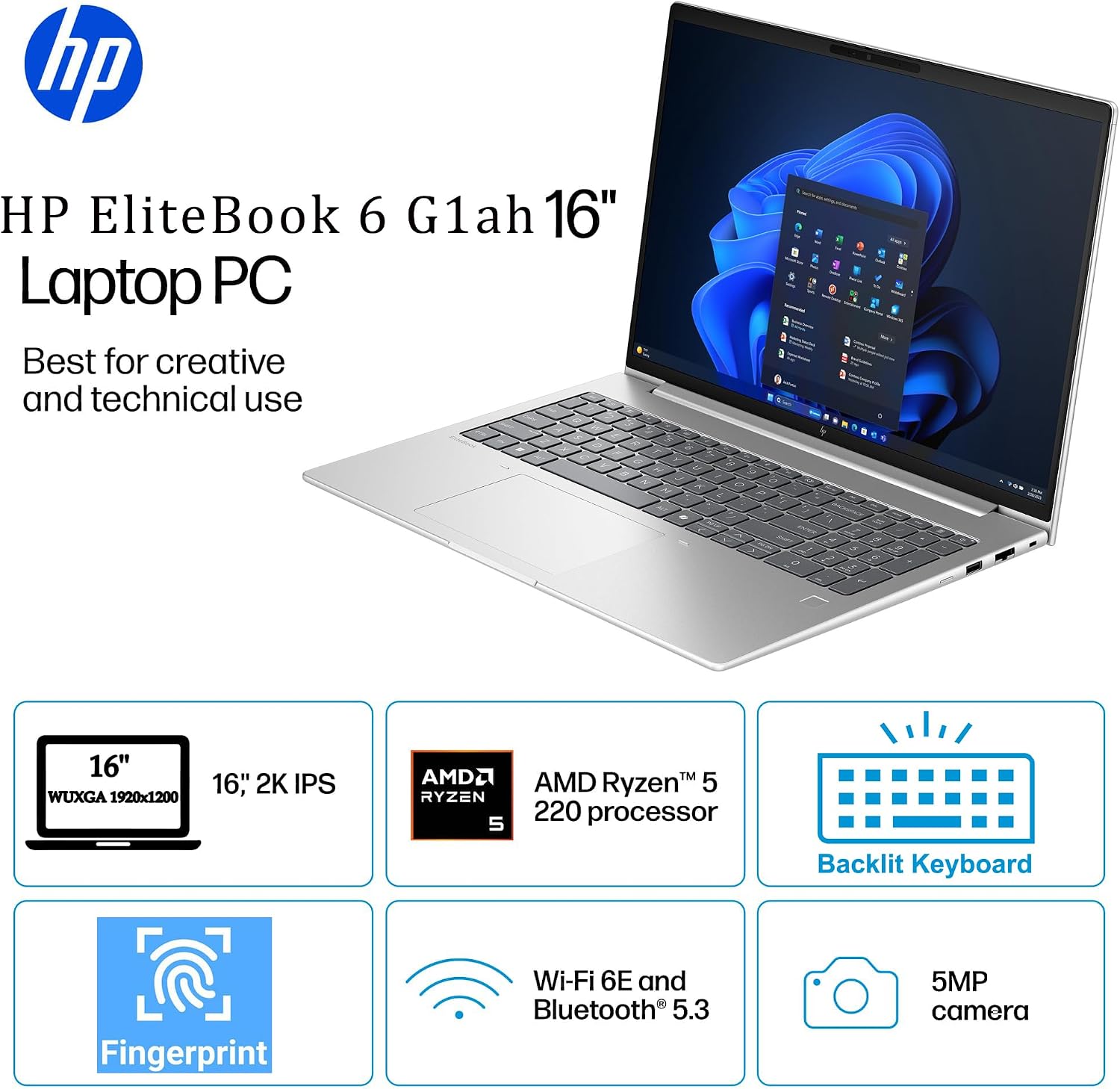 Detalle 2 de HP Business Laptop, EliteBook 6 G1a