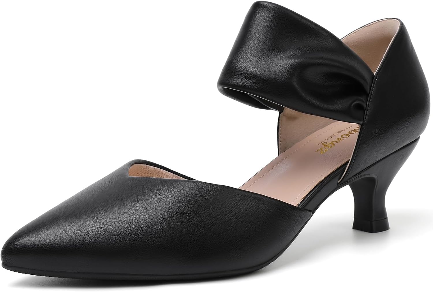 Detalle de RIBONGZ Kitten Heels for Women: Closed-Toe Comfort with 2.4-Inch Low Heels