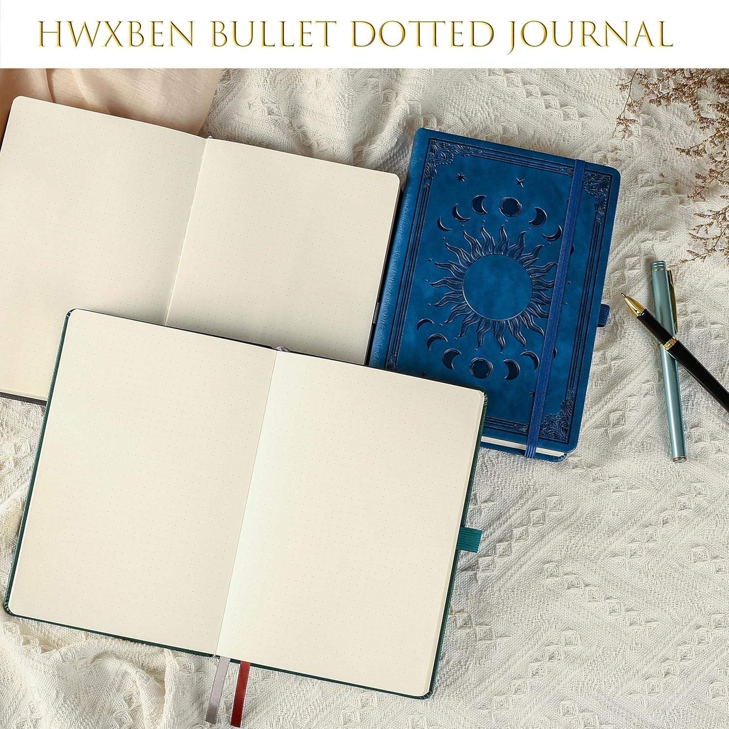 Thumbnail 1 de HwxBen Bullet Dotted Journal – Gepunktetes Notizbuch, 256 Seiten, 140 g/m², Blau