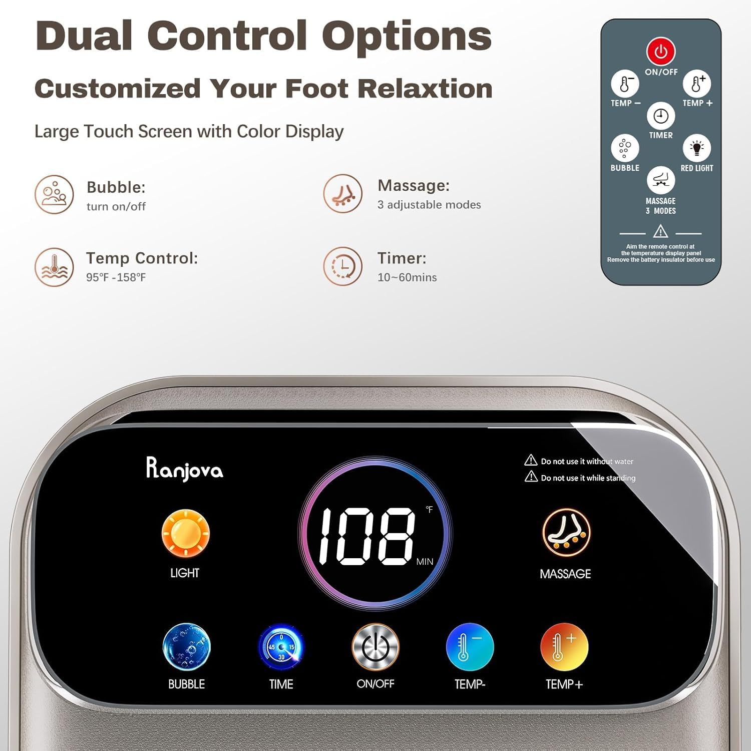 Thumbnail 1 de Ranjova Foot Spa Electric Rotary Massage with 24 Shiatsu Balls