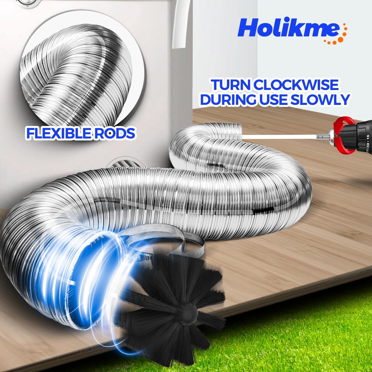 Detalle 2 de Holikme 30 Feet Dryer Vent Cleaner Kit
