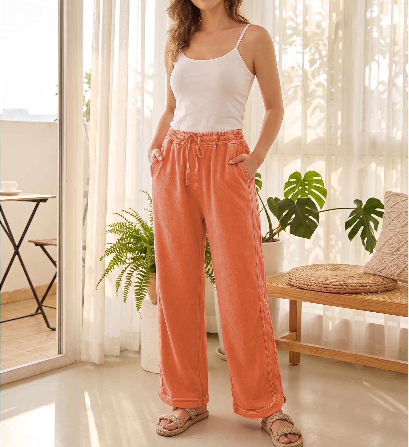 Thumbnail 4 de Hixiaohe Wide Leg Sweatpants High Waist