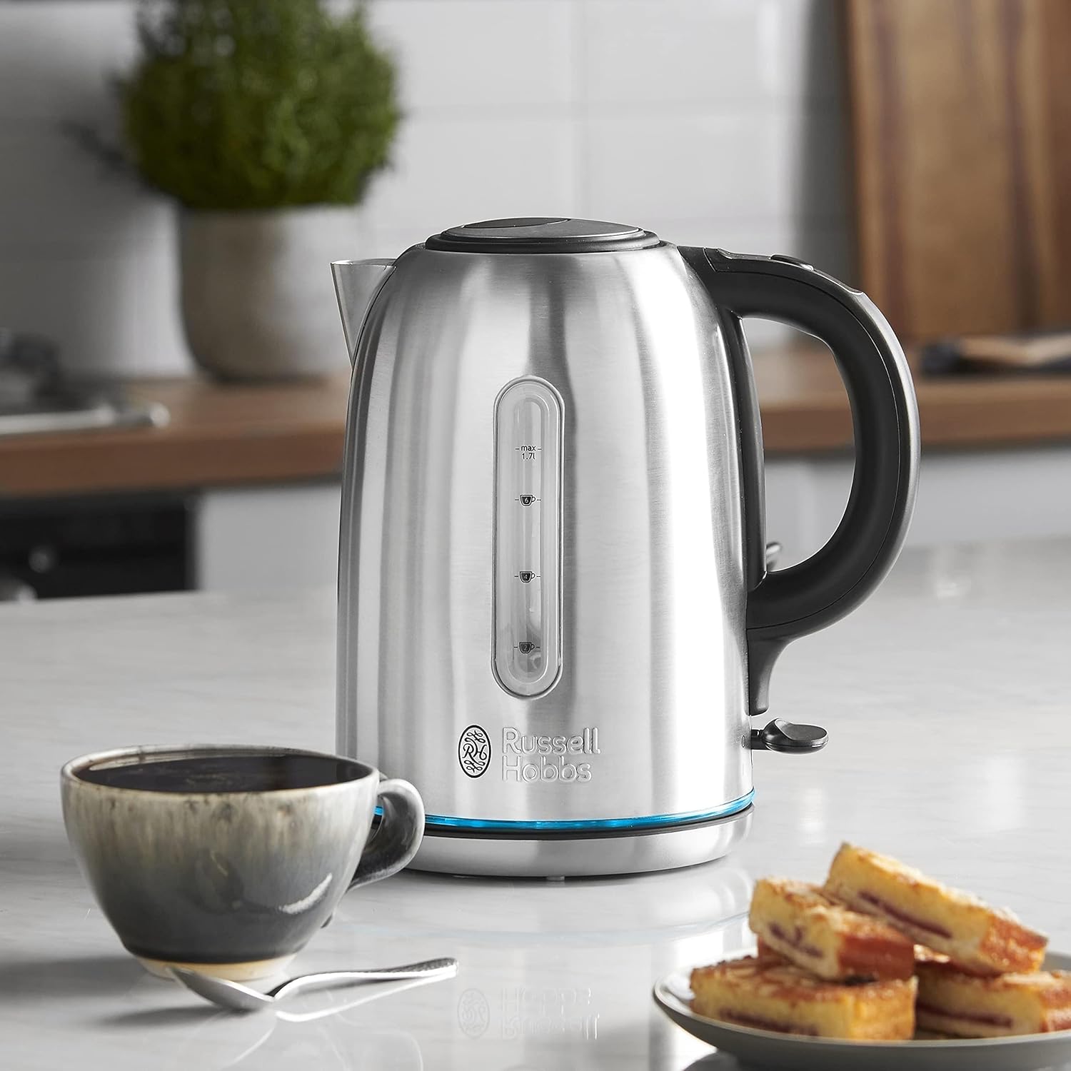 Thumbnail 6 de Russell Hobbs Brushed Stainless Steel Electric Kettle 1.7L (20460) — Quiet, Fast Boil and Easy Maintenance
