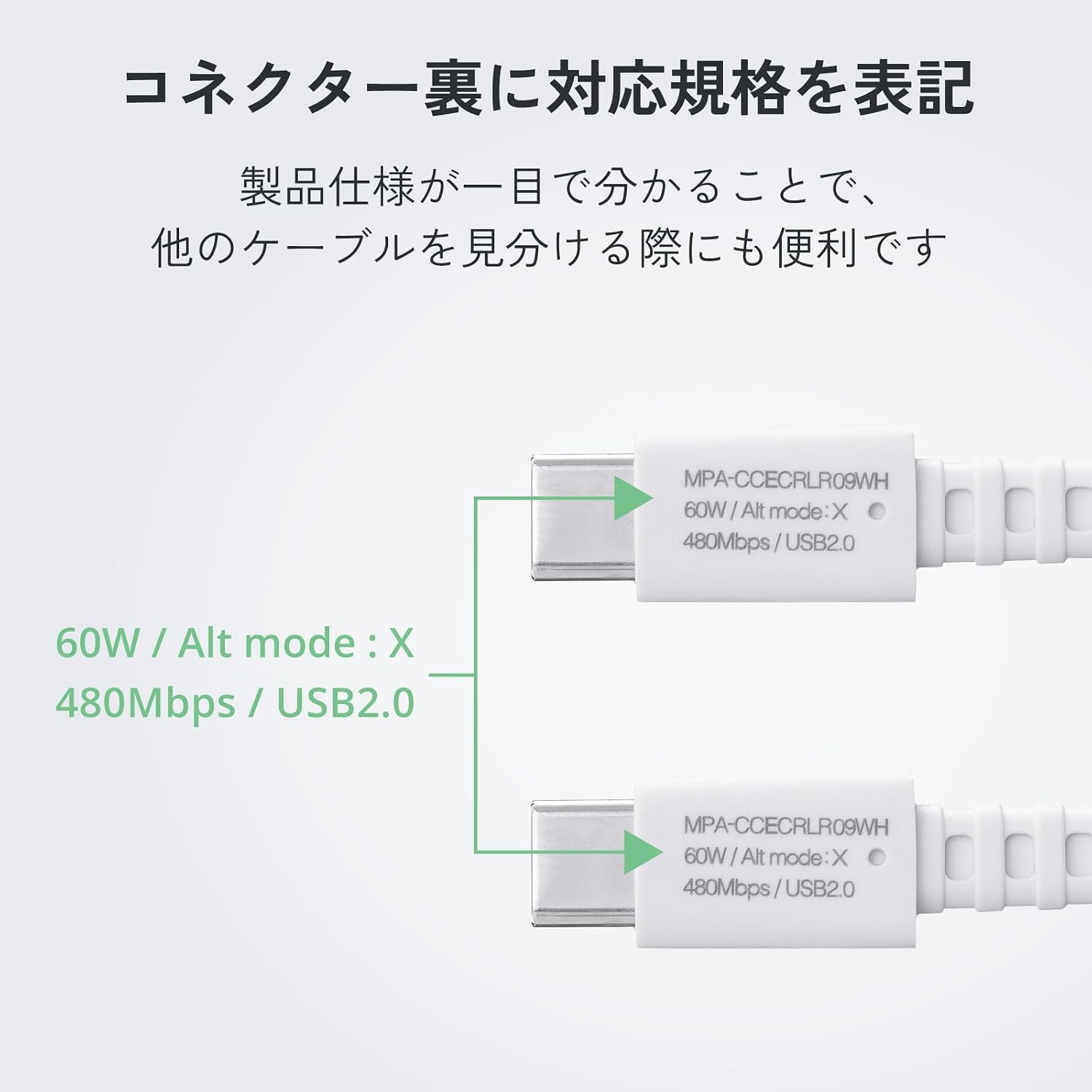 Thumbnail 6 de エレコム MPA-CCECRLR09WH 巻き取り式USB Type-Cケーブル 0.9m・PD 60W対応・ホワイト