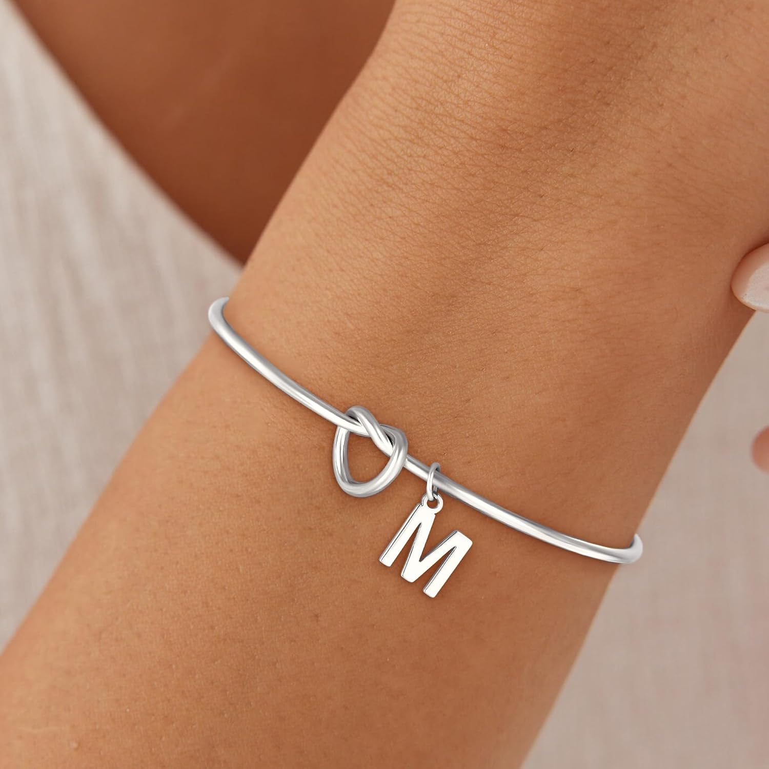 Detalle de SLOONG Armband Damen Gold/Silber 18K Vergoldet – Monogramm Buchstaben Armband
