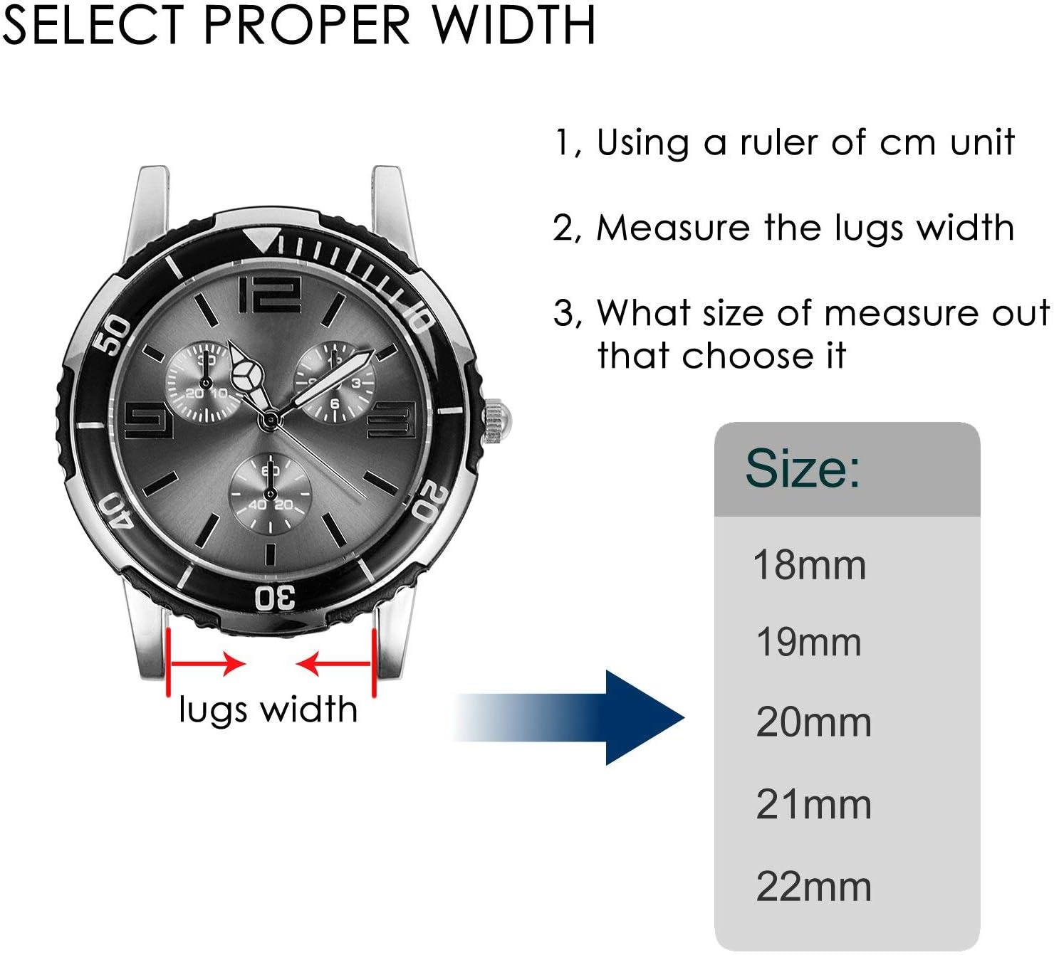 Detalle de Bracelet de montre en silicone BISONSTRAP à dégagement rapide (18 à 22 mm)