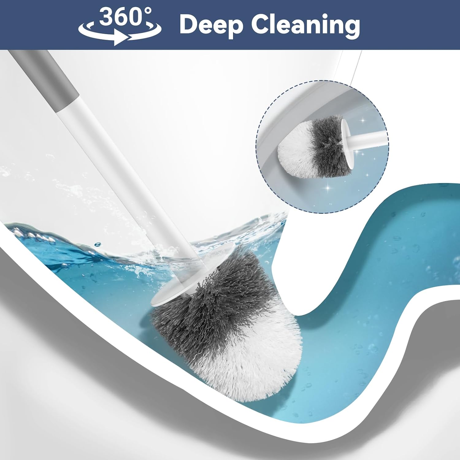 Thumbnail 2 de EZKEY 3-Pack Compact Toilet Brush and Holder Set with Hidden Holder and Drip-Proof Base