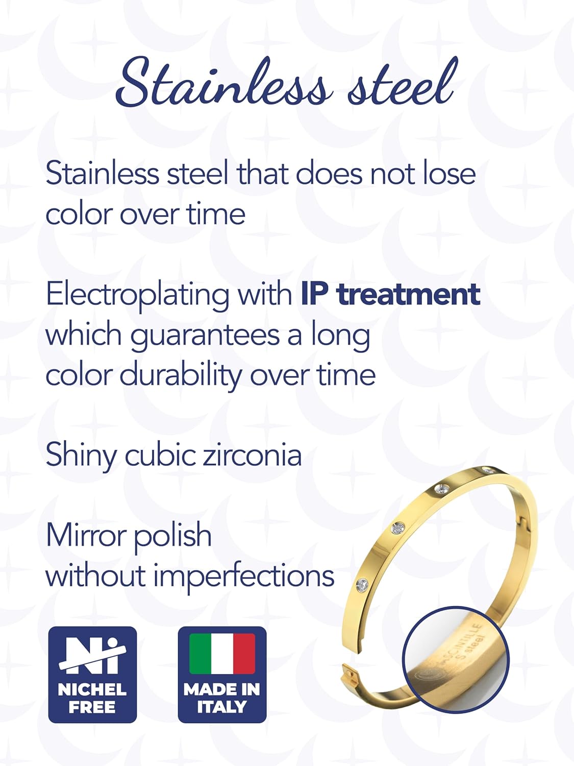 Thumbnail 4 de inSCINTILLE Bangles Bracelet Rigide en Acier Inoxydable pour Femme — Coffret Cadeau Inclus