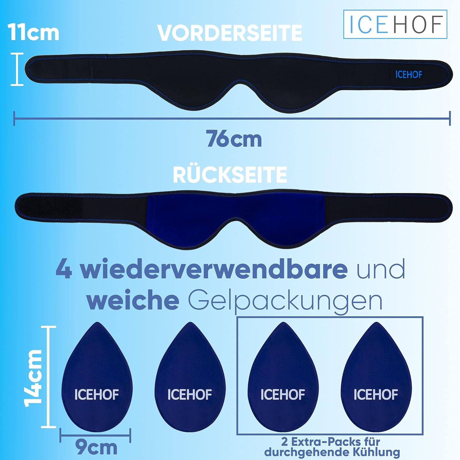 Thumbnail 1 de ICEHOF Kühlpads Weisheitszähne (4x) – Kühlkompresse für Kiefer & Gesicht nach Zahn-OP