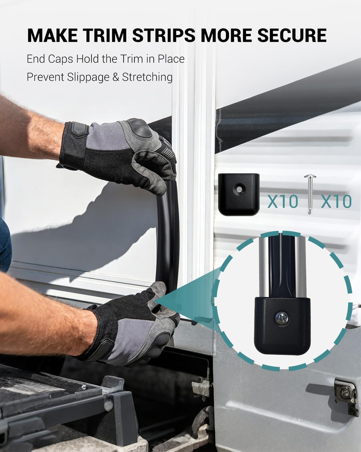 Thumbnail 5 de 1” RV Trim Molding Insert 100 Ft Heavy-Duty Vinyl Rubber Seal Strip (Black)