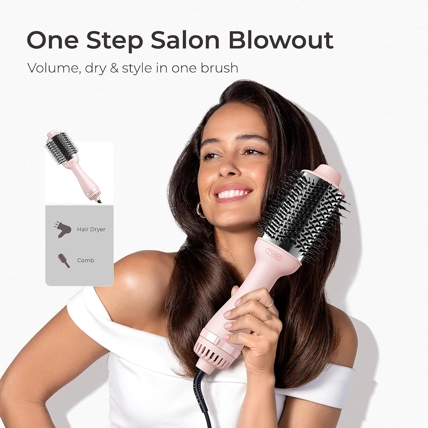 Thumbnail 1 de TYMO HC300P Hair Dryer Brush, 2.85-Inch Oval Titanium Barrel
