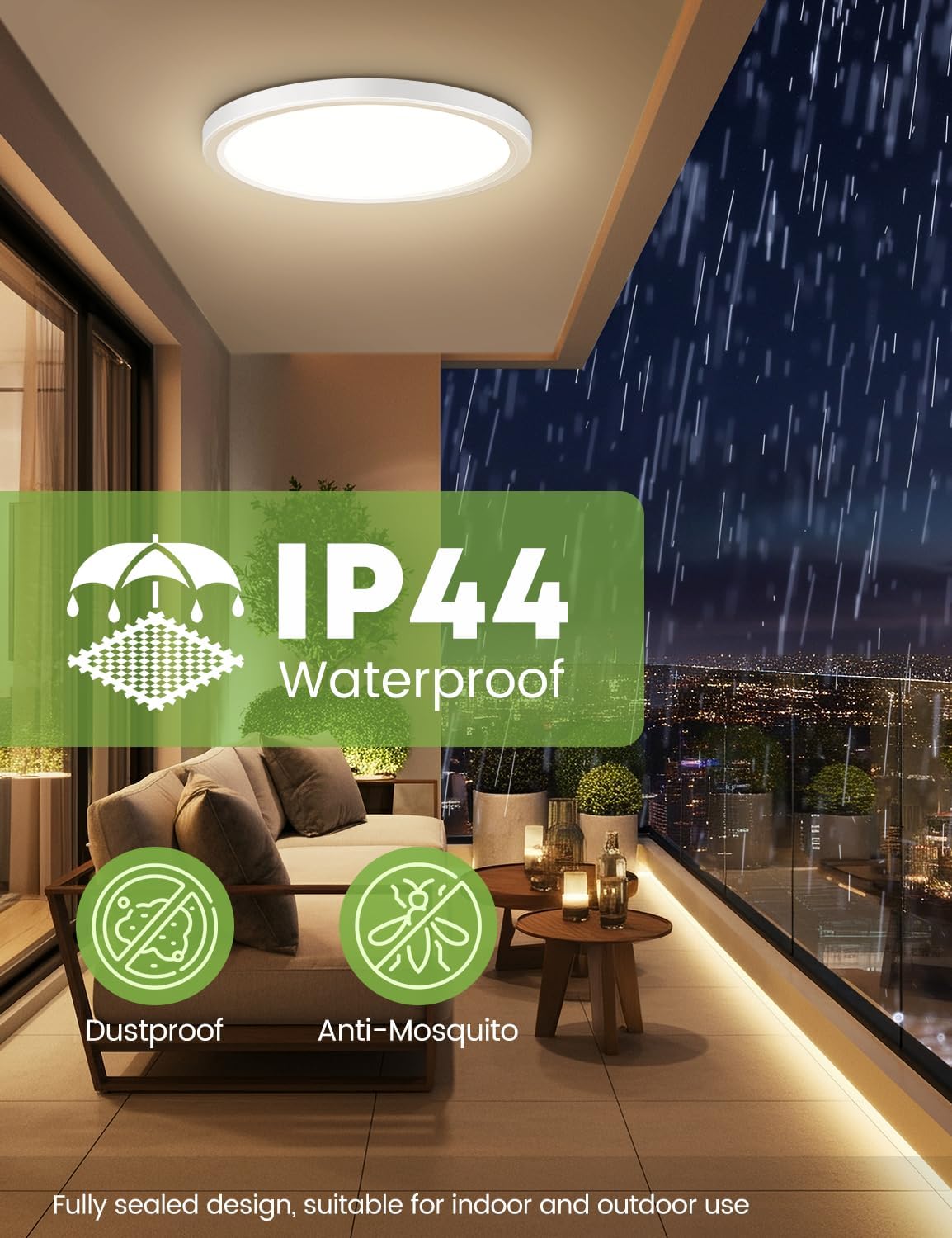 Detalle 2 de VIIIVA LED-Deckleuchte mit Bewegungsmelder für innen, 18 W (1800 lm) Radar-Sensor – warmweiß, neutralweiß oder kaltweiß
